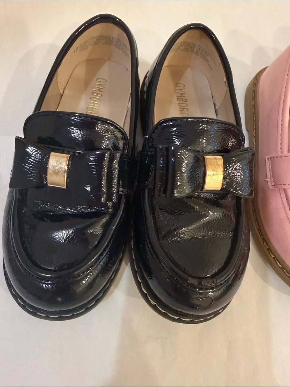 Gymboree Pink & Navy Bow Loafers
